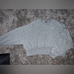 Grey Nike cropped crew